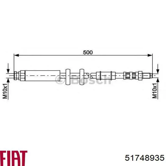 51748935 Fiat/Alfa/Lancia Гибкая тормозная трубка передняя