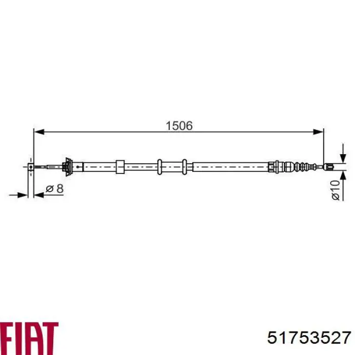 Задний правый трос ручника 51753527 Fiat/Alfa/Lancia