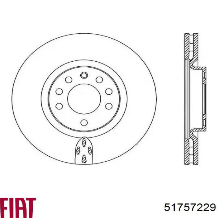 51757229 Fiat/Alfa/Lancia Диск тормозной передний