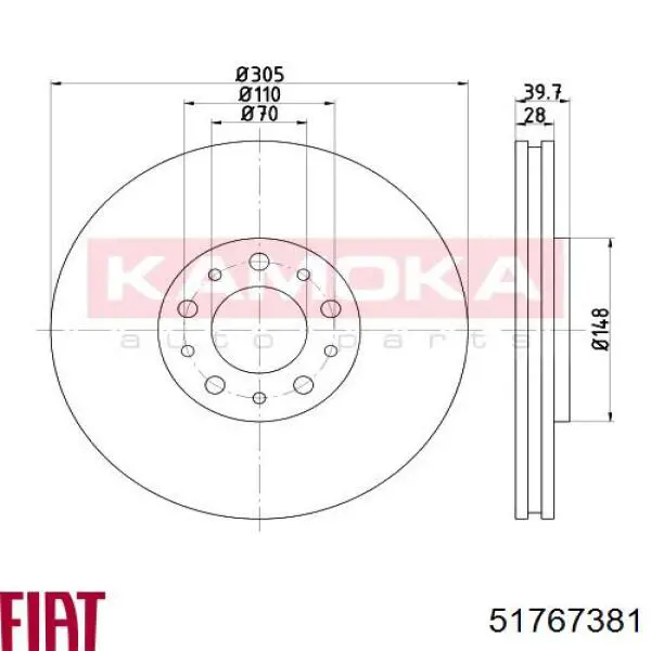 Купить 51767381 Fiat/Alfa/Lancia Ротор тормозной