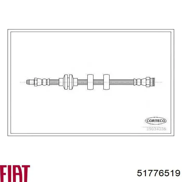 Шланг тормозной передний Fiat/Alfa/Lancia 51776519 цена, от 7.08 USD