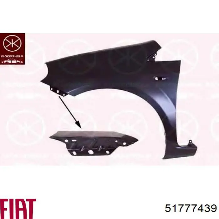 Крыло переднее левое Fiat/Alfa/Lancia 51777439 цена, от 66.59 USD