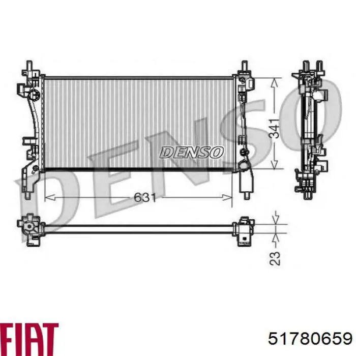 51780659 Fiat/Alfa/Lancia radiador de esfriamento de motor