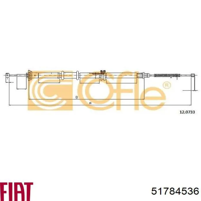 Трос ручника 51784536 Fiat/Alfa/Lancia