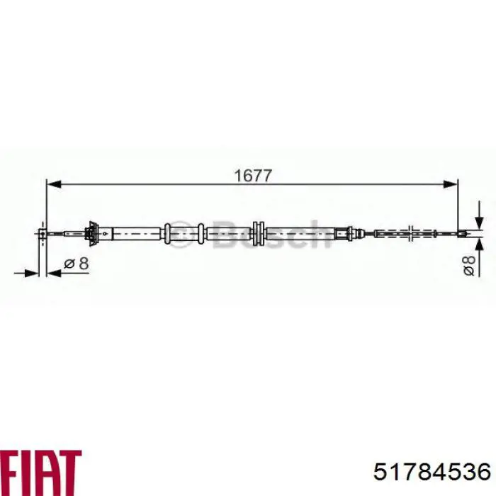 Купить 51784536 Fiat/Alfa/Lancia Трос стояночного тормоза задний левый