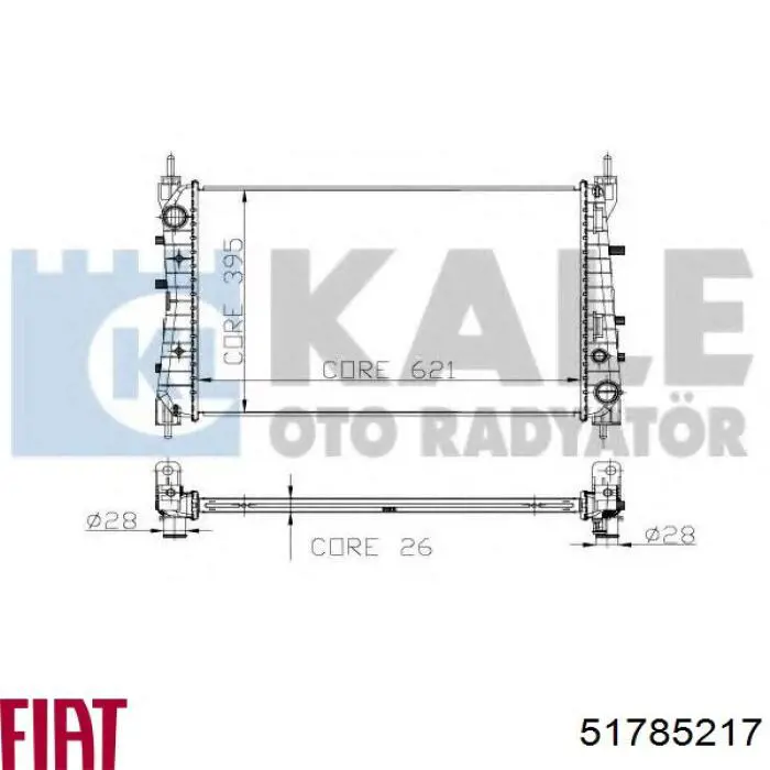 Радиатор охлаждения двигателя Fiat/Alfa/Lancia 51785217 цена, от 74.52 USD