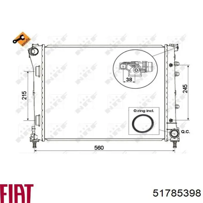 Радиатор охлаждения двигателя Fiat/Alfa/Lancia 51785398 цена, от 62.66 USD