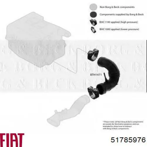 51785976 Fiat/Alfa/Lancia Патрубок воздушный, вход воздушного фильтра