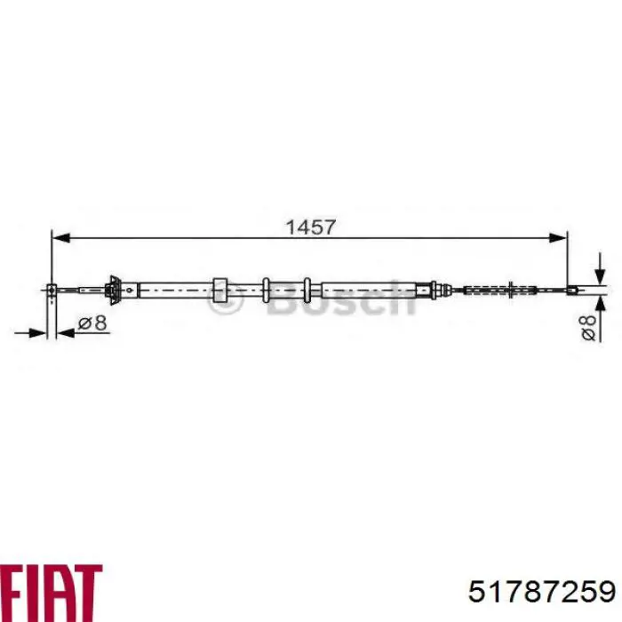 Задний правый трос ручника 51787259 Fiat/Alfa/Lancia