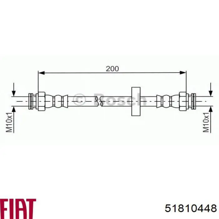 Задний тормозной шланг 51810448 Fiat/Alfa/Lancia