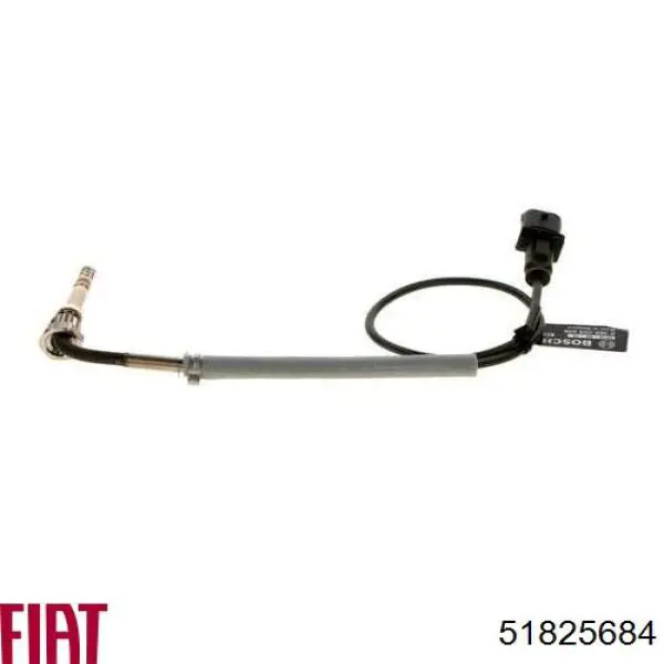 Sensor de temperatura dos gases de escape (GE), no catalisador para Fiat Panda (169A)