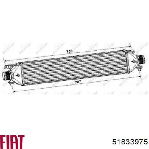 Интеркулер 51833975 Fiat/Alfa/Lancia
