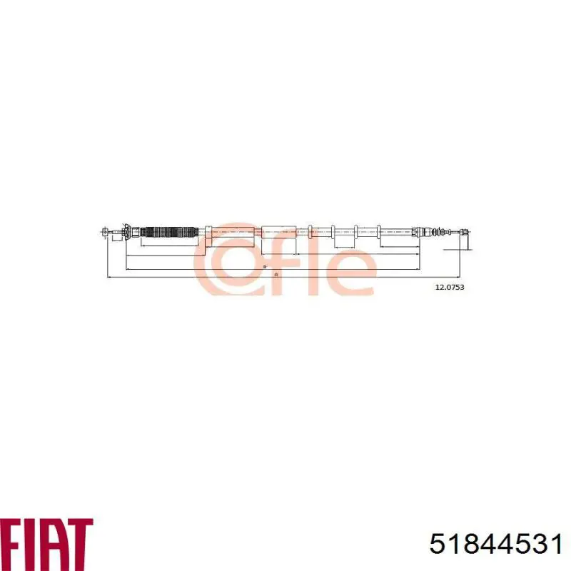 Купить 51844531 Fiat/Alfa/Lancia Трос стояночного тормоза задний левый