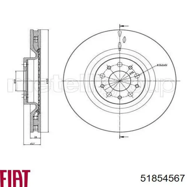 Тормоз дисковый передний Fiat/Alfa/Lancia 51854567 цена, от 40.04 USD