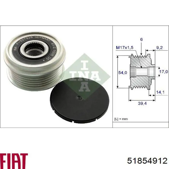 Купить 51854912 Fiat/Alfa/Lancia Генератор