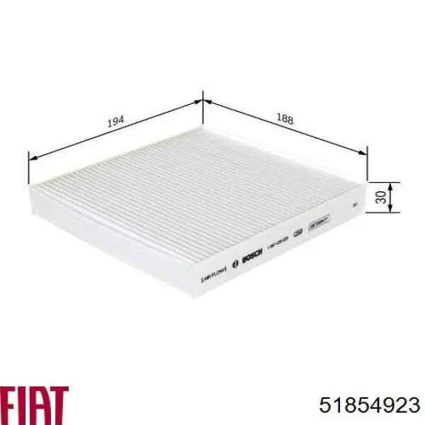Фильтр воздушный отопителя Fiat/Alfa/Lancia 51854923 цена, от 6.35 USD