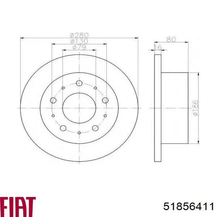 Тормозные диски 51856411 Fiat/Alfa/Lancia