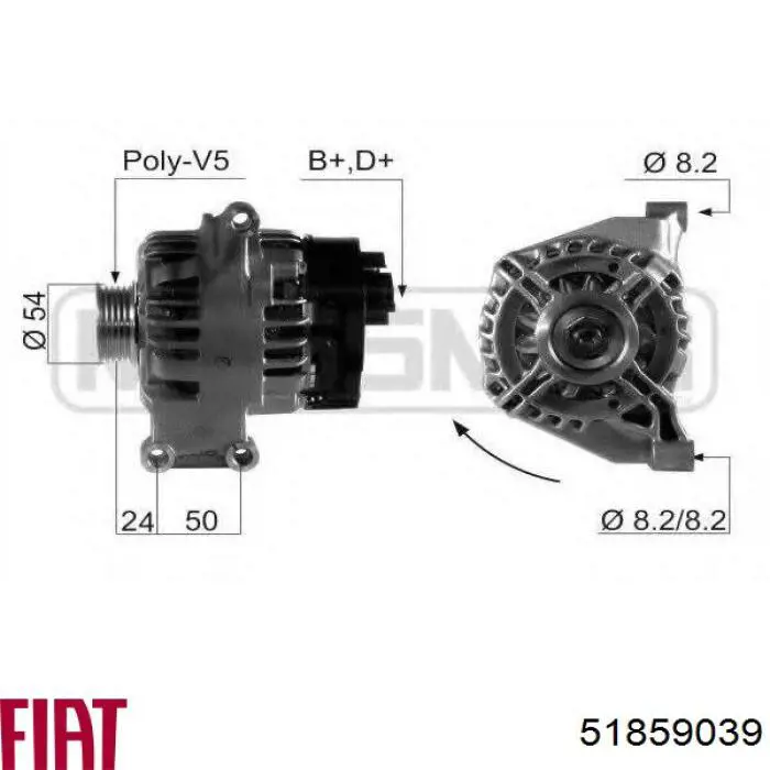 Купить 51859039 Fiat/Alfa/Lancia Генератор