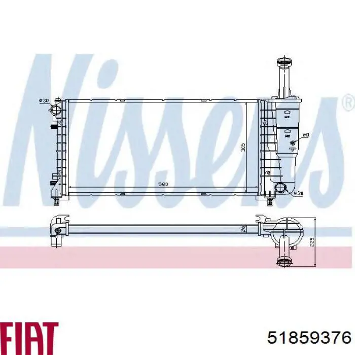 Купить 51859376 Fiat/Alfa/Lancia Радиатор водяной