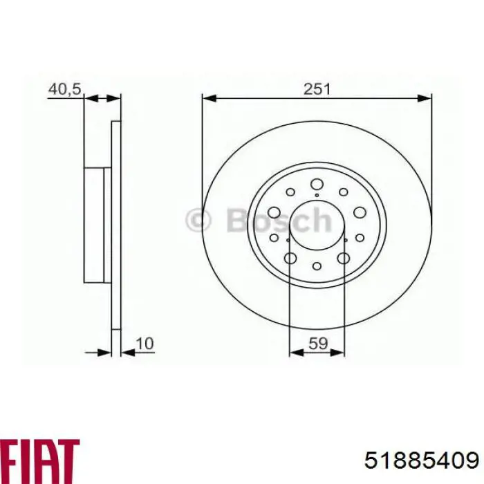Купить 51885409 Fiat/Alfa/Lancia Диск тормозной задний