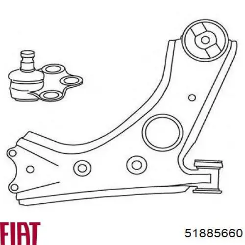 Правый рычаг передней нижней подвески Fiat/Alfa/Lancia 51885660 цена, от 53.87 USD