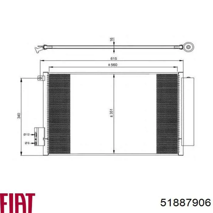 Конденсатор кондиционера Fiat/Alfa/Lancia 51887906 цена, от 82.94 USD