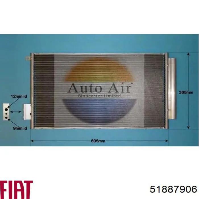 Радиатор кондиционера 51887906 Fiat/Alfa/Lancia