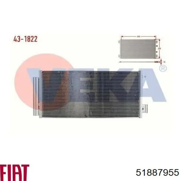 Радиатор кондиционера Fiat/Alfa/Lancia 51887955