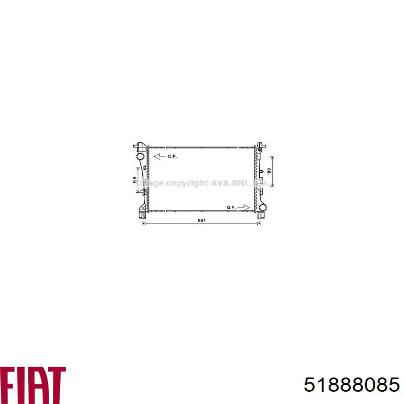 Радиатор 51888085 Fiat/Alfa/Lancia