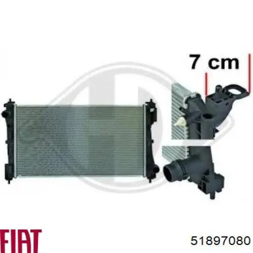 Радиатор охлаждения двигателя Fiat/Alfa/Lancia 51897080