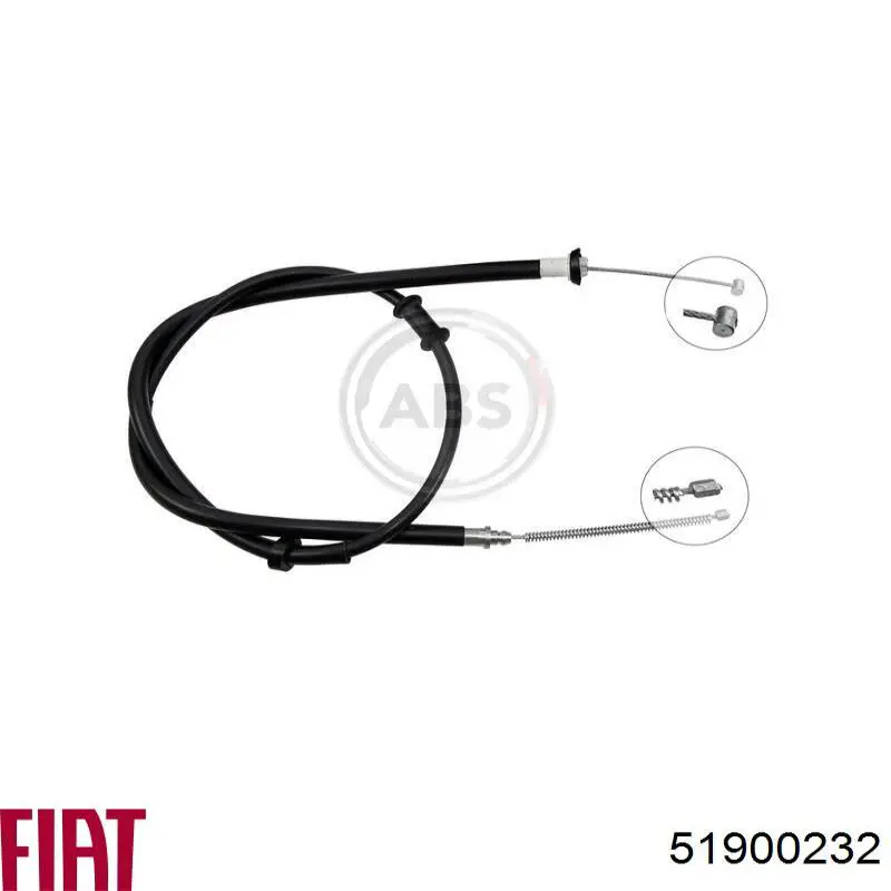 Cable de freno de mano trasero derecho 51900232 Fiat/Alfa/Lancia