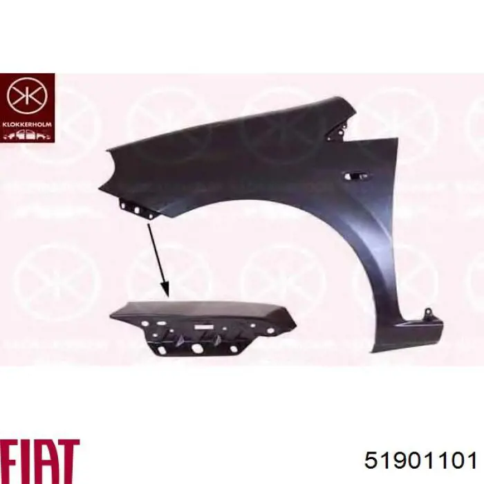 Крыло переднее левое Fiat/Alfa/Lancia 51901101 цена, от 95.65 USD