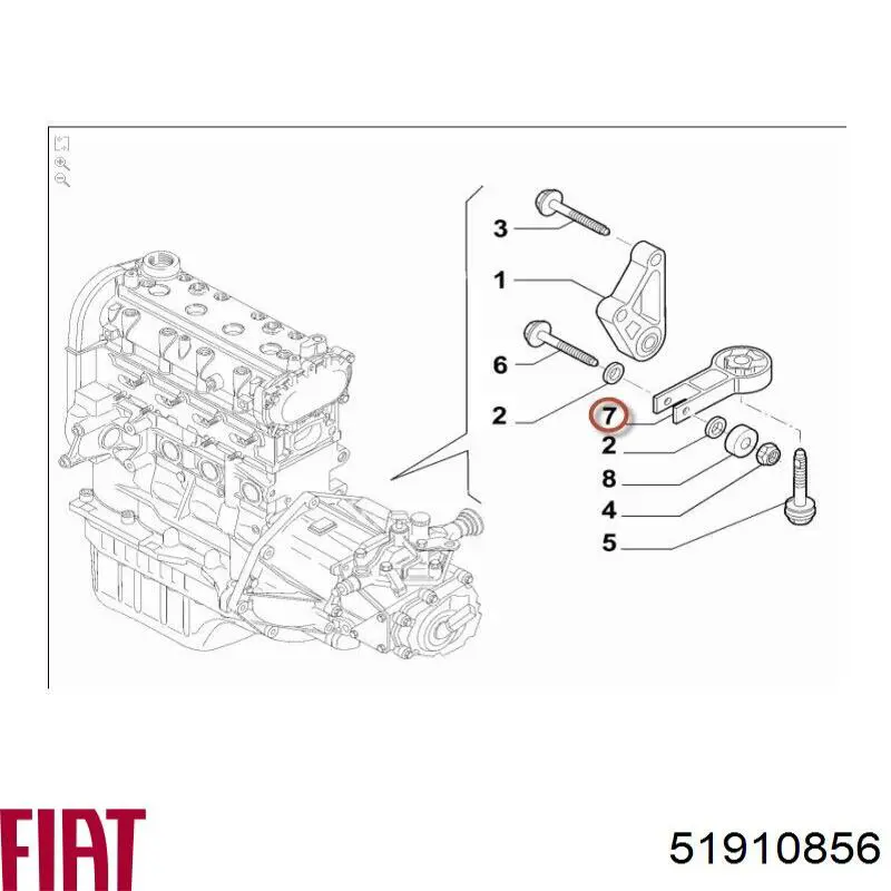 51910856 Fiat/Alfa/Lancia подушка (опора двигателя задняя)
