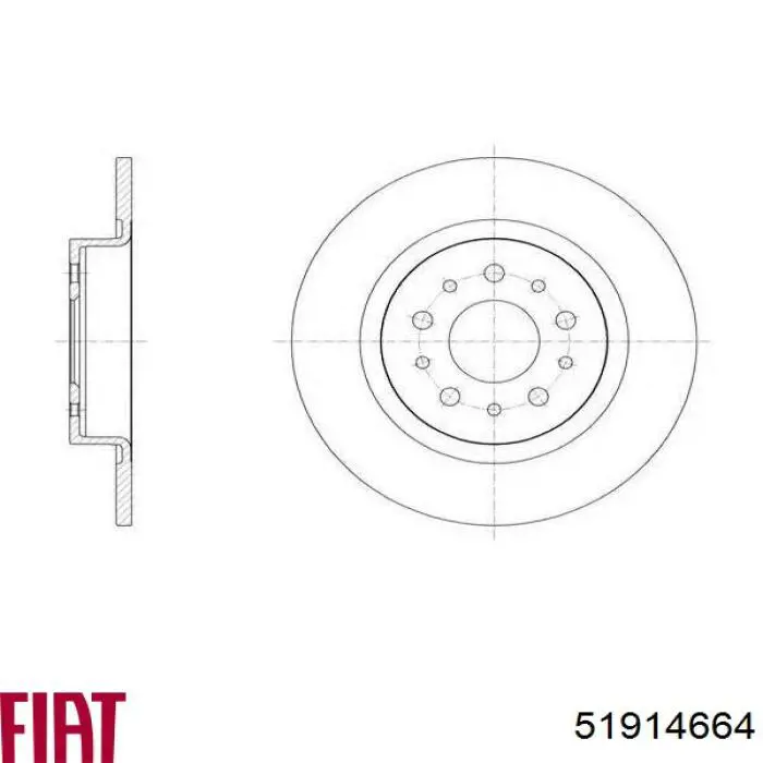 Задний тормозной диск Fiat/Alfa/Lancia 51914664 цена, от 34.84 USD