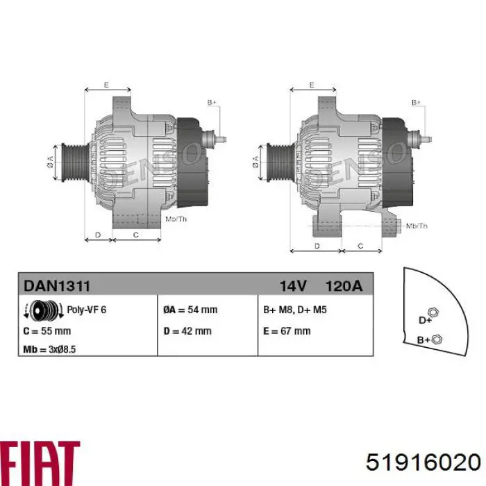 Автомобильный генератор PSH 505589120260 цена, от 317.38 USD