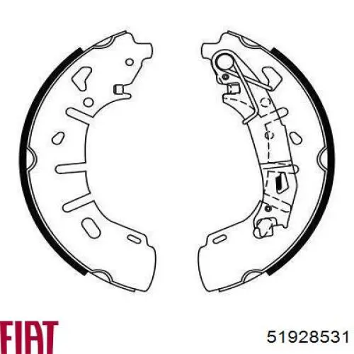 Задние барабанные колодки 51928531 Fiat/Alfa/Lancia