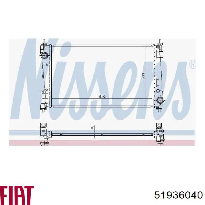 Радиатор охлаждения двигателя Fiat/Alfa/Lancia 51936040 цена, от 98.22 USD
