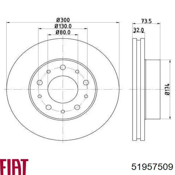 Тормоз дисковый передний Fiat/Alfa/Lancia 51957509 цена, от 63.95 USD
