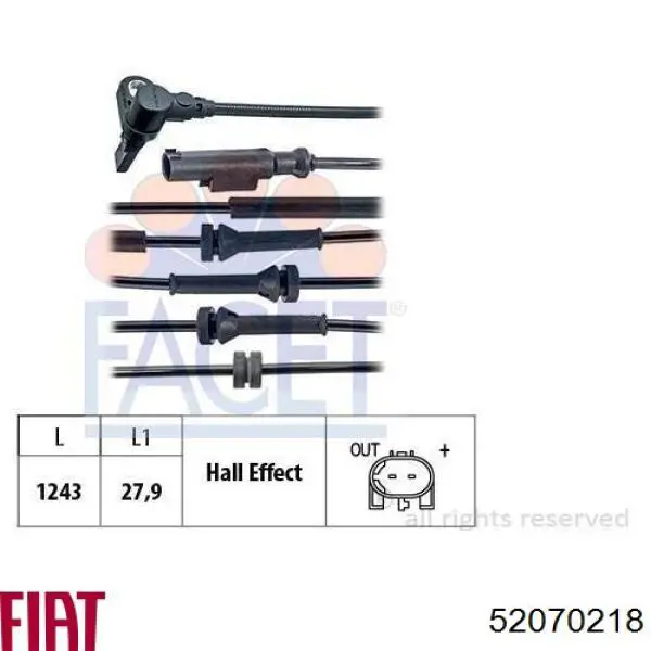 52070218 Fiat/Alfa/Lancia Датчик АБС (ABS) задний