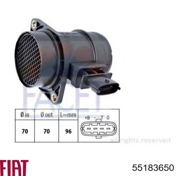 Расходомер воздуха Fiat/Alfa/Lancia 55183650