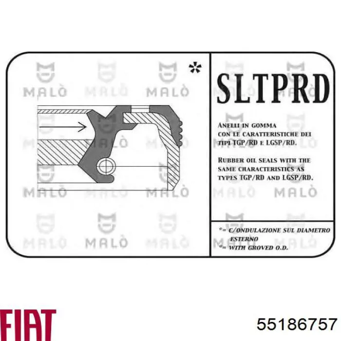 Купить 55186757 Fiat/Alfa/Lancia Передний сальник коленвала