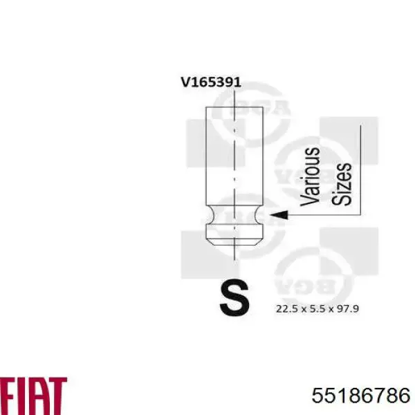 Направляющие клапанов Fiat/Alfa/Lancia 55186786 цена, от 1.68 USD