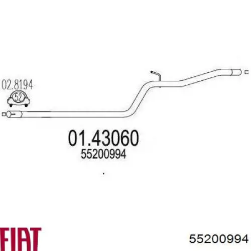 Глушитель, центральная часть Fiat/Alfa/Lancia 55200994 цена, от 28.50 USD