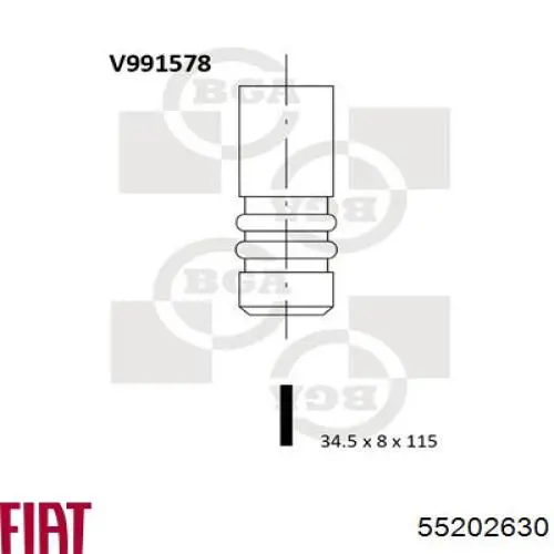 55202630 Fiat/Alfa/Lancia клапан выпускной