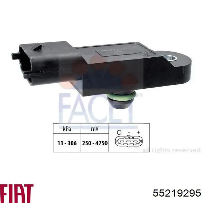 Датчик абсолютного давления в коллекторе Fiat/Alfa/Lancia 55219295 цена, от 21.88 USD