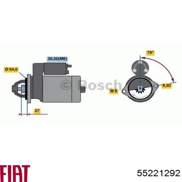 Стартер Fiat/Alfa/Lancia 55221292 цена, от 40.00 USD
