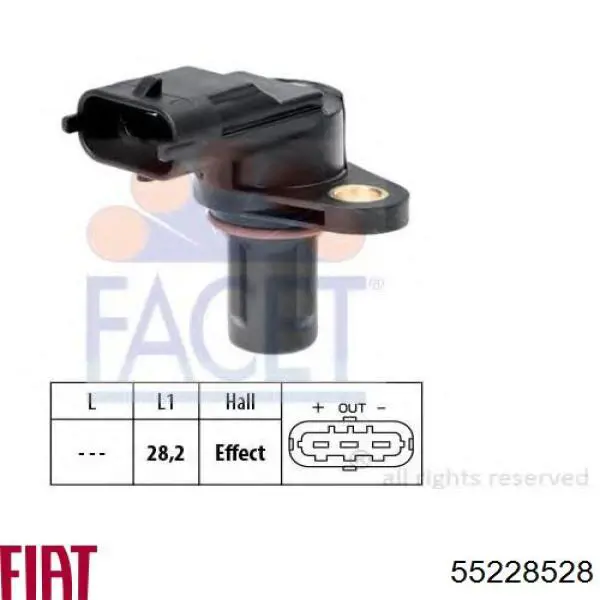 Sensor de posición del árbol de levas 55228528 Fiat/Alfa/Lancia