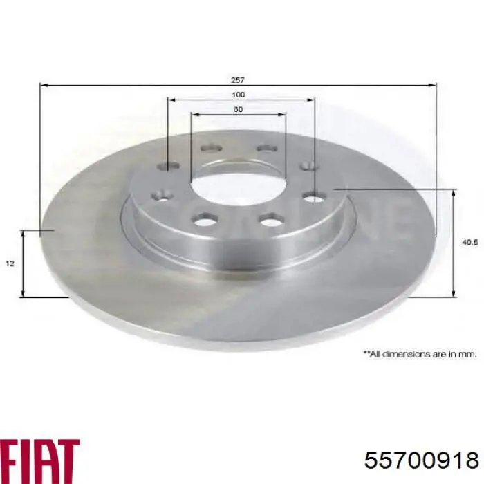 Тормоз дисковый передний Fiat/Alfa/Lancia 55700918 цена, от 30.40 USD