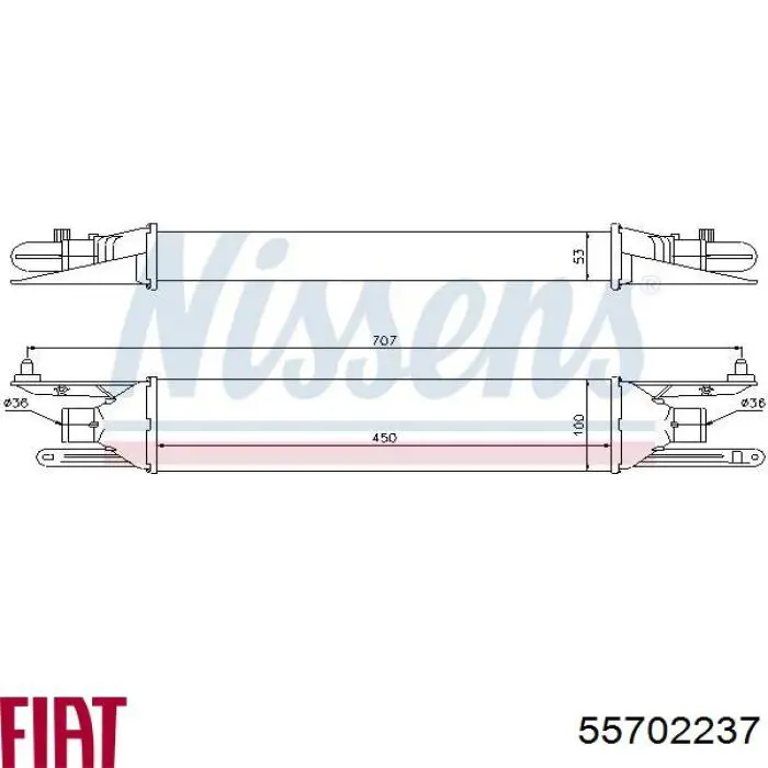 Система охлаждения наддувочного воздуха Fiat/Alfa/Lancia 55702237 цена, от 68.24 USD