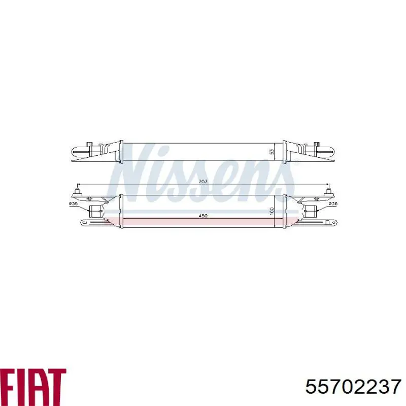 Интеркулер 55702237 Fiat/Alfa/Lancia